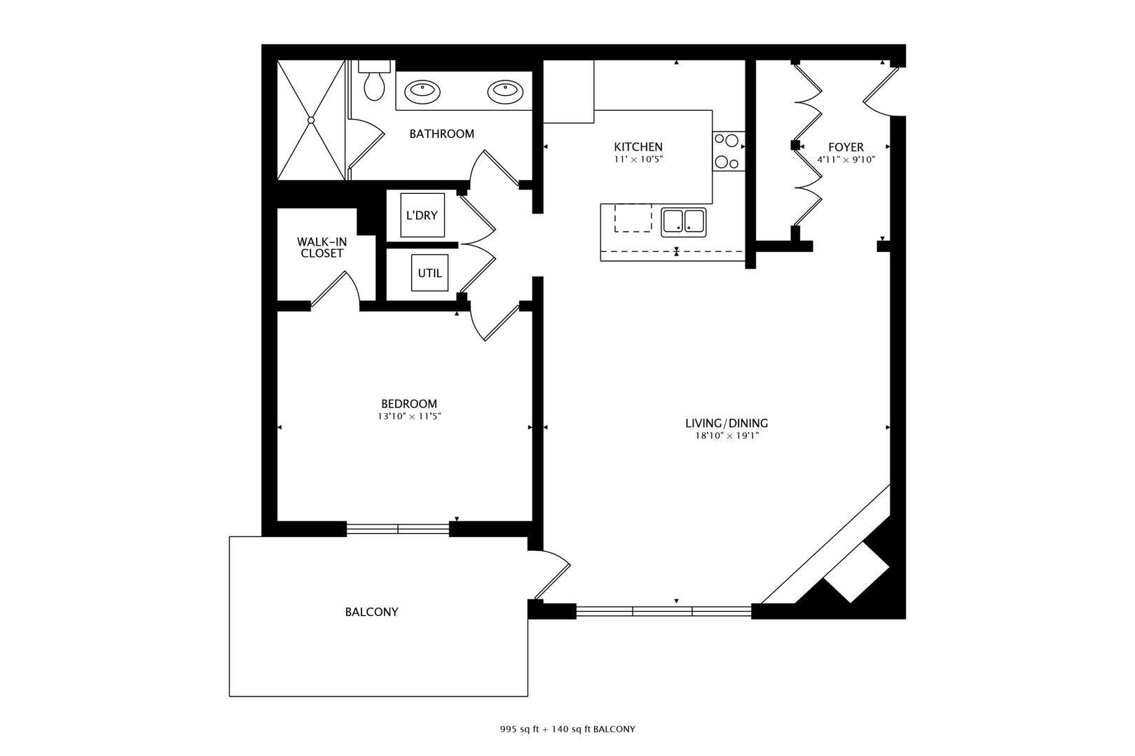 Sold: 2801 N Oakley Avenue, #403, Chicago, IL 60618 | 1 Bed / 1 Full Bath |  $308,500